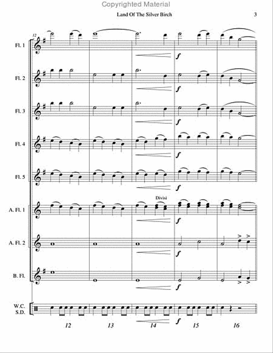Land of the Silver Birch Land of the Silver Birch Flute Choir scores gallery preview page 4