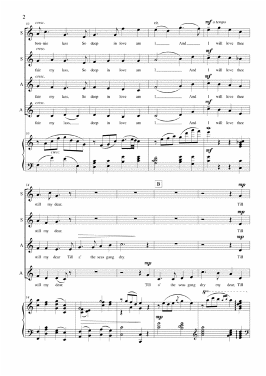 My Love is like a Red, Red, Rose SSAA scores gallery preview page 2