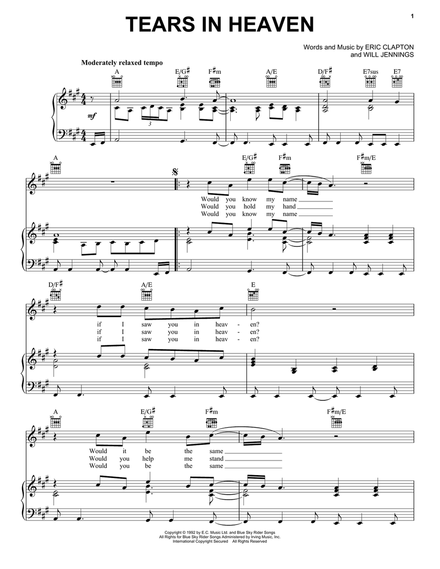 Tears In Heaven Tears In Heaven Acoustic Guitar scores gallery preview page 1