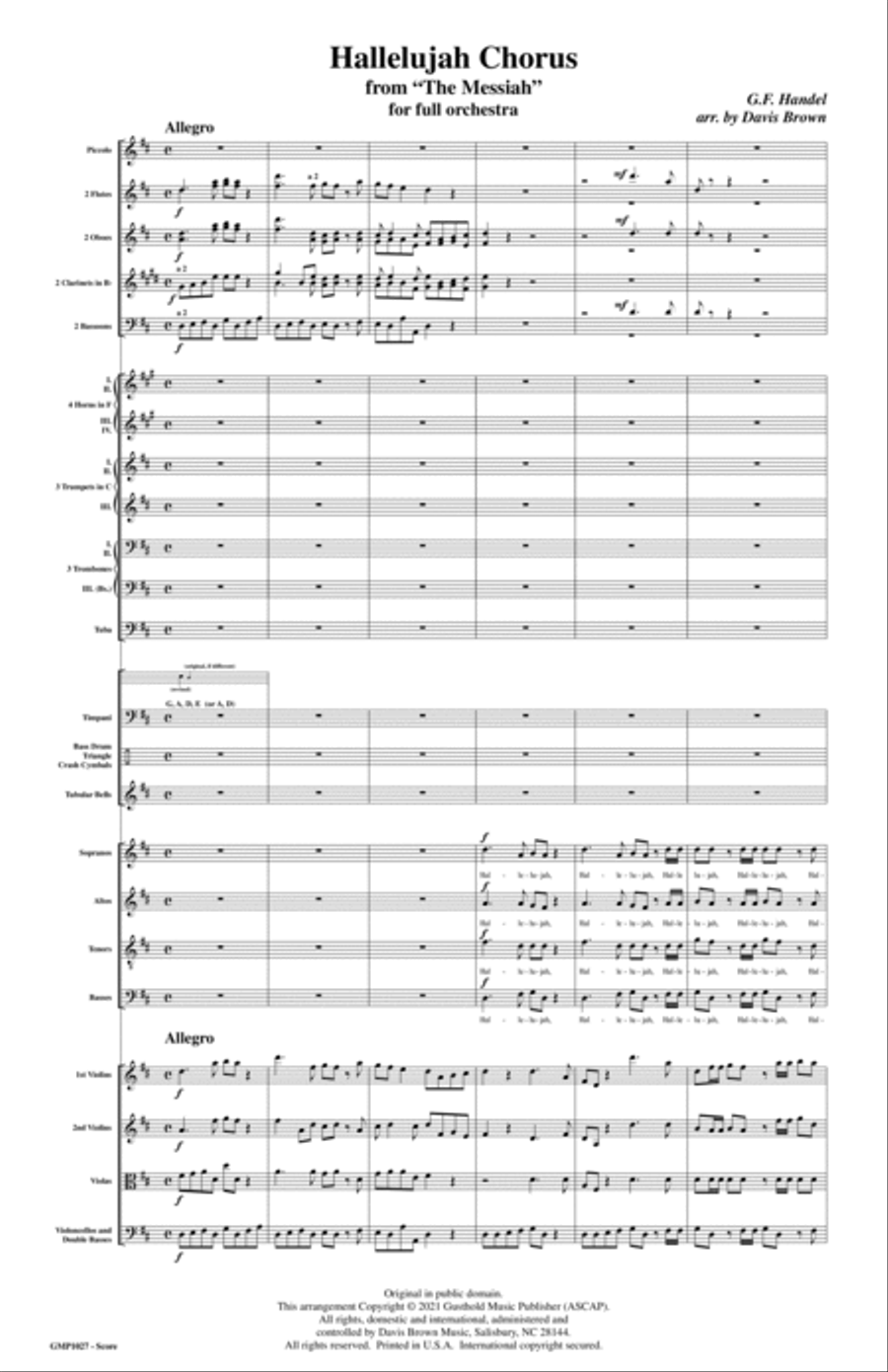 Hallelujah Chorus for full orchestra (score)