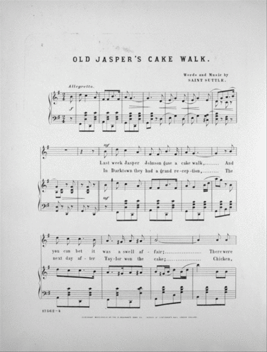 Old Jasper's Cake Walk Voice scores gallery preview page 2