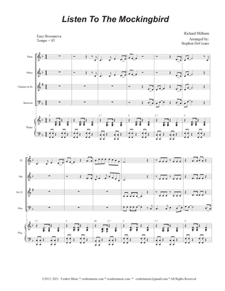Listen To The Mockingbird (Woodwind Quartet and Piano)