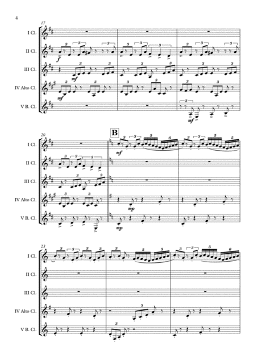 Flying Flying Clarinet Choir scores gallery preview page 5