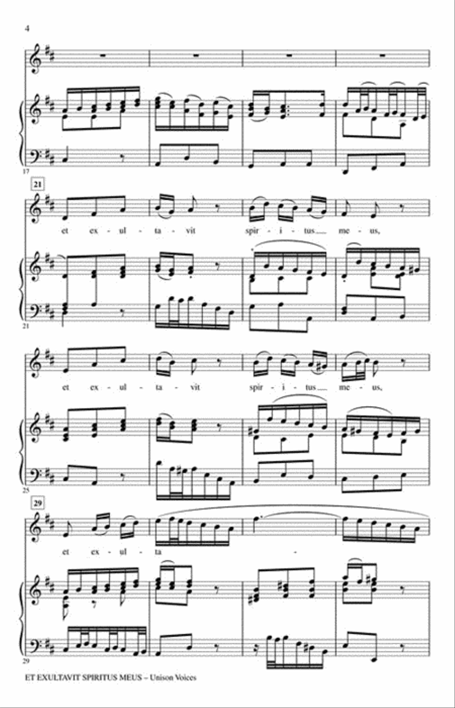 Et exultavit spiritus meus (from “Magnificat in D Major” BWV 243) Unison Choir scores gallery preview page 3