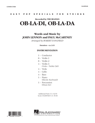 Book cover for Ob-La-Di, Ob-La-Da - Full Score