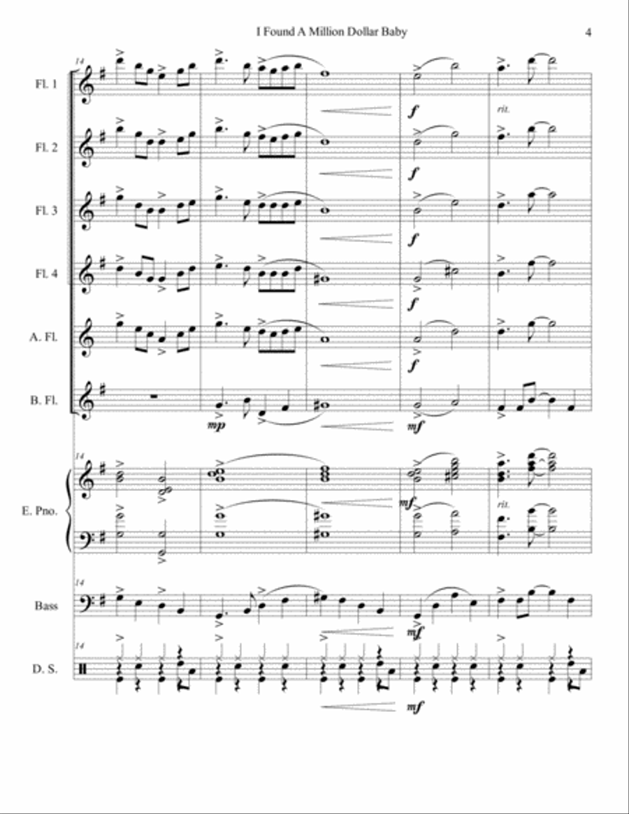 I Found A Million Dollar Baby In A 5 & 10 Store Woodwind Ensemble scores gallery preview page 4