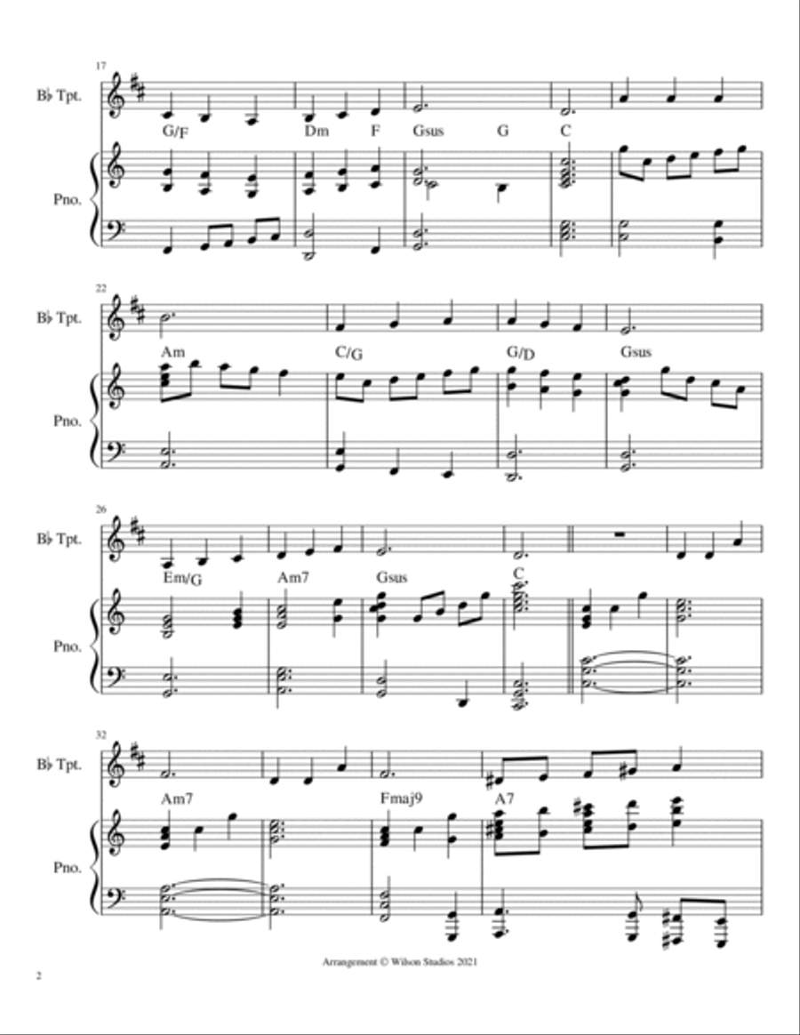 Praise to the Lord, the Almighty--trumpet solo Trumpet Solo scores gallery preview page 2