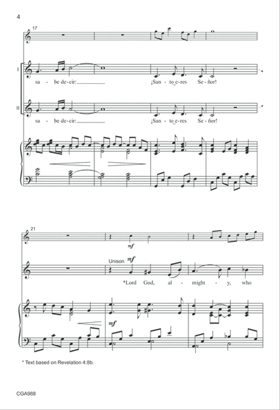 Santo, Santo, Santo (Two- part) SSA scores gallery preview page 4