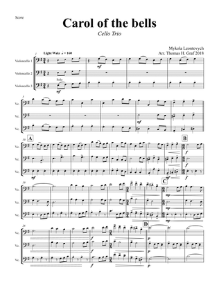 Carol of the Bells - Pentatonix style - Cello Trio
