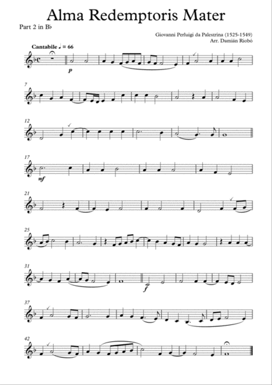 Alma Redemptoris Mater Brass Ensemble scores gallery preview page 6