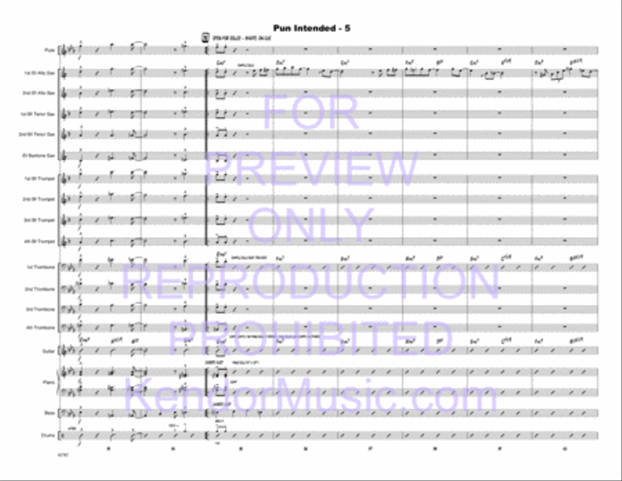 Pun Intended (Full Score) Jazz Ensemble scores gallery preview page 6