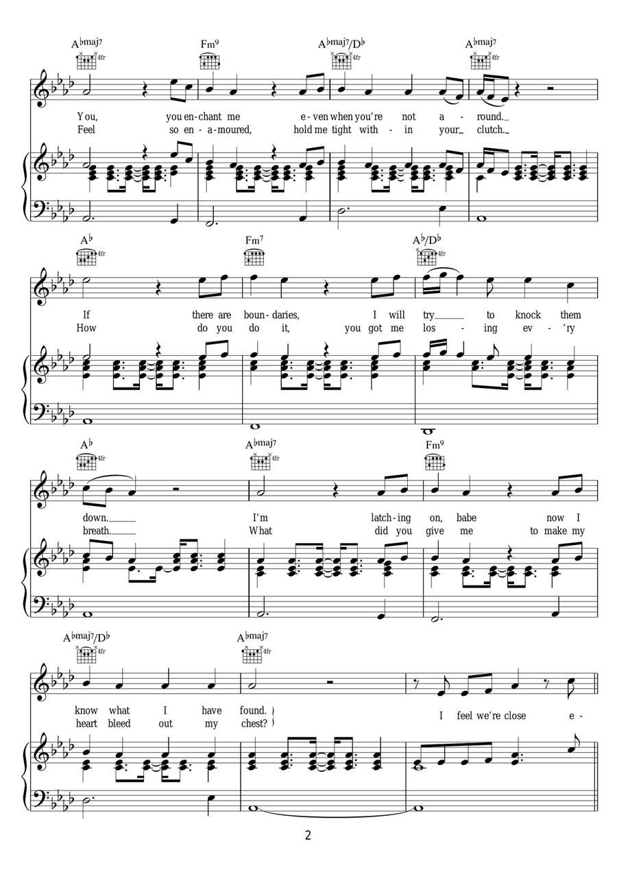 Latch (Acoustic) Piano, Vocal, Guitar scores gallery preview page 2