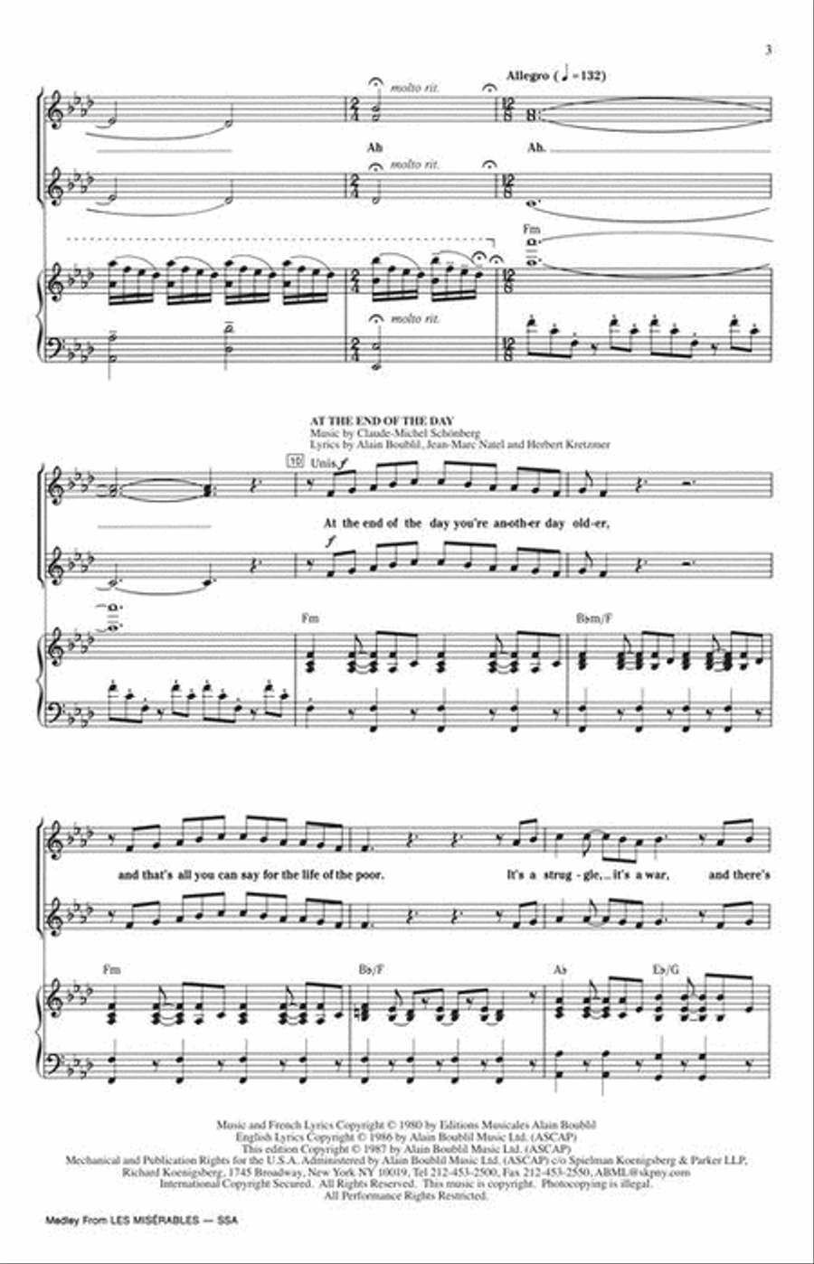 Les Misérables (Choral Medley) SSA scores gallery preview page 4