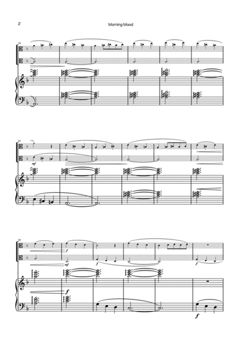 Morning Mood by Grieg for Viola Duet with Piano image number null