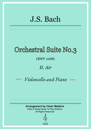 Book cover for Air on G String - Cello and Piano (Full Score and Parts)