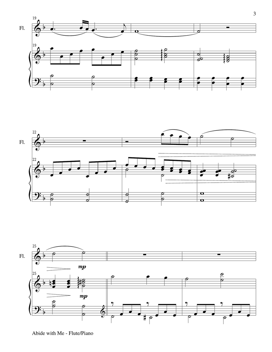 ABIDE WITH ME (Duet – Flute and Piano/Score and Parts) Woodwind Duet scores gallery preview page 3