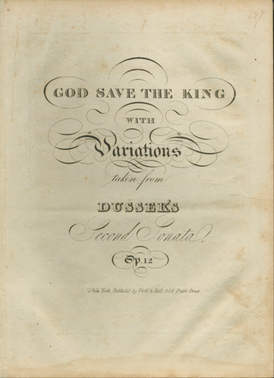 God Save the King with Variations taken from Dussek's Second Sonata, Op. 1 Voice scores gallery preview page 1