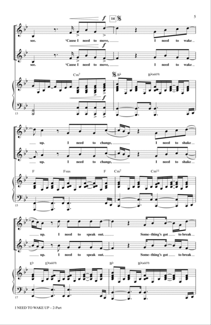 I Need To Wake Up 2-Part scores gallery preview page 3