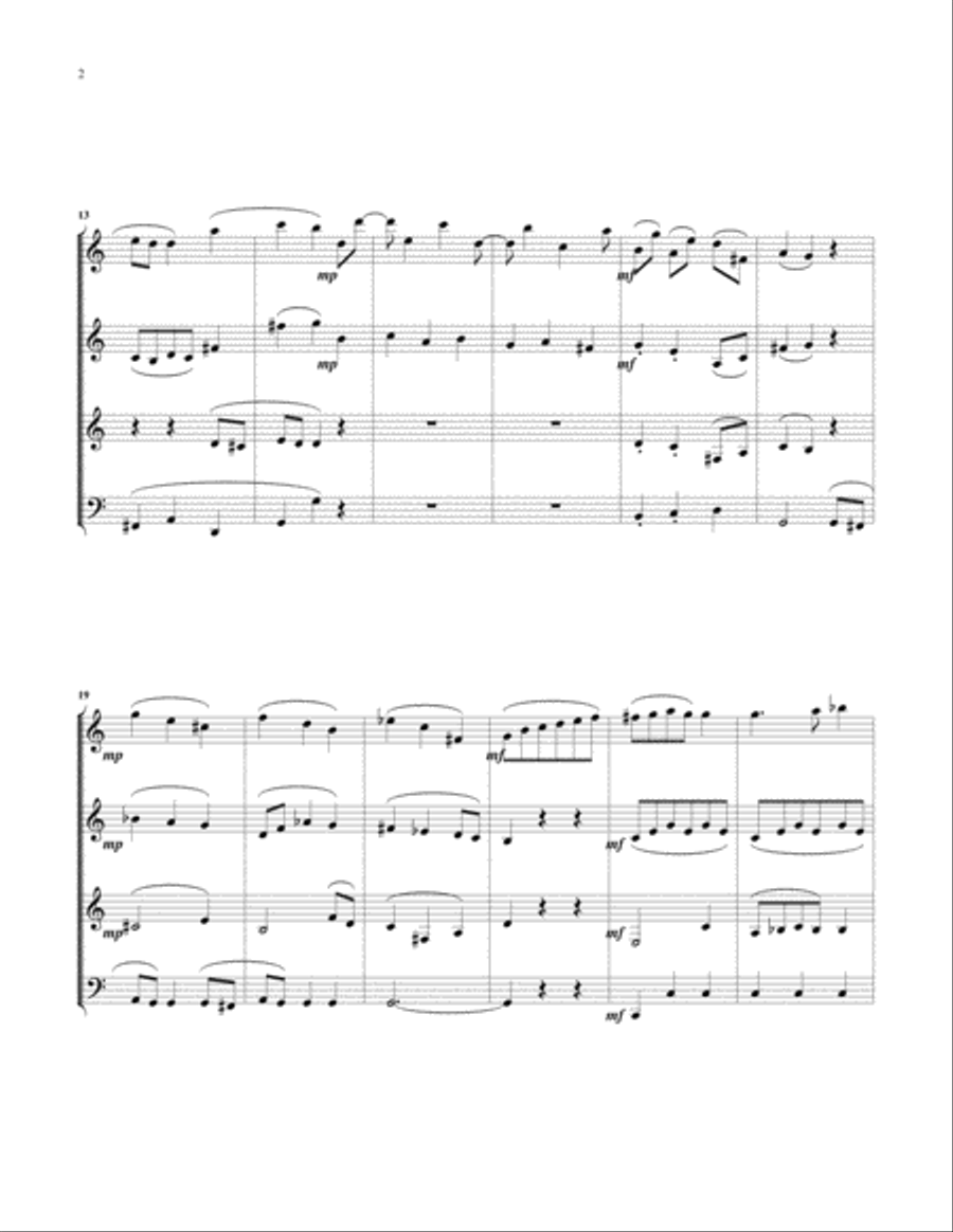 Menuetto for Sax Quartet Saxophone Quartet scores gallery preview page 4