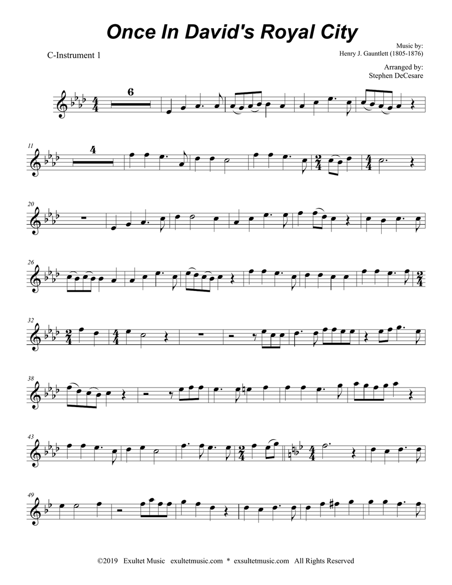 Once In Royal David's City (Duet for C-Instruments) Flute scores gallery preview page 5