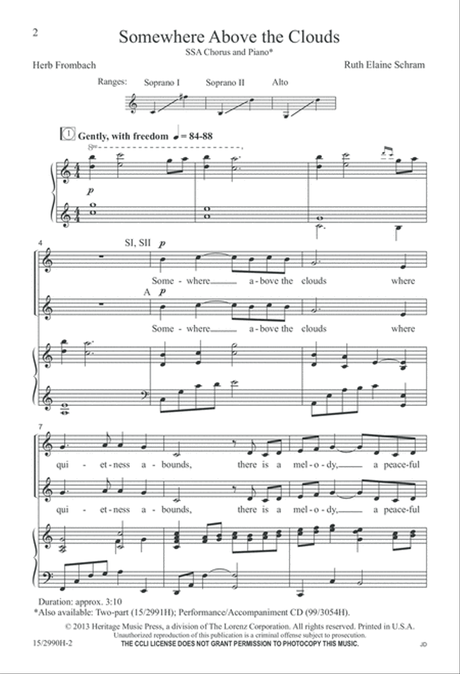 Somewhere Above the Clouds SSA scores gallery preview page 2
