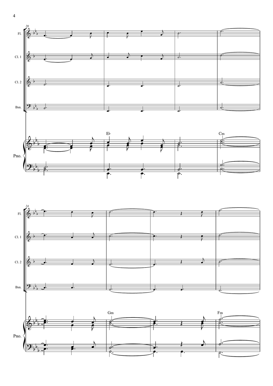 O Holy Night Woodwind Quartet scores gallery preview page 4