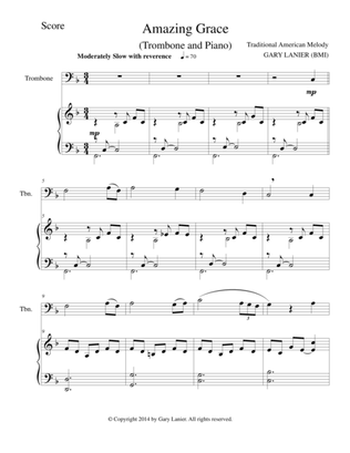 AMAZING GRACE (Trombone Piano and Trombone Part)