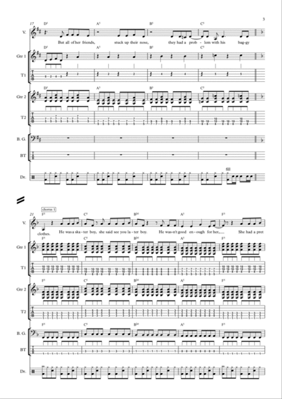 Sk8er Boi Voice scores gallery preview page 3
