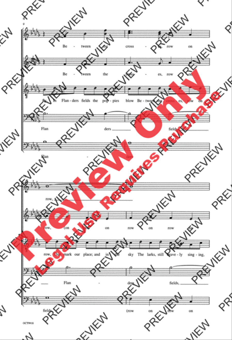 Flanders Fields 4-Part scores gallery preview page 4