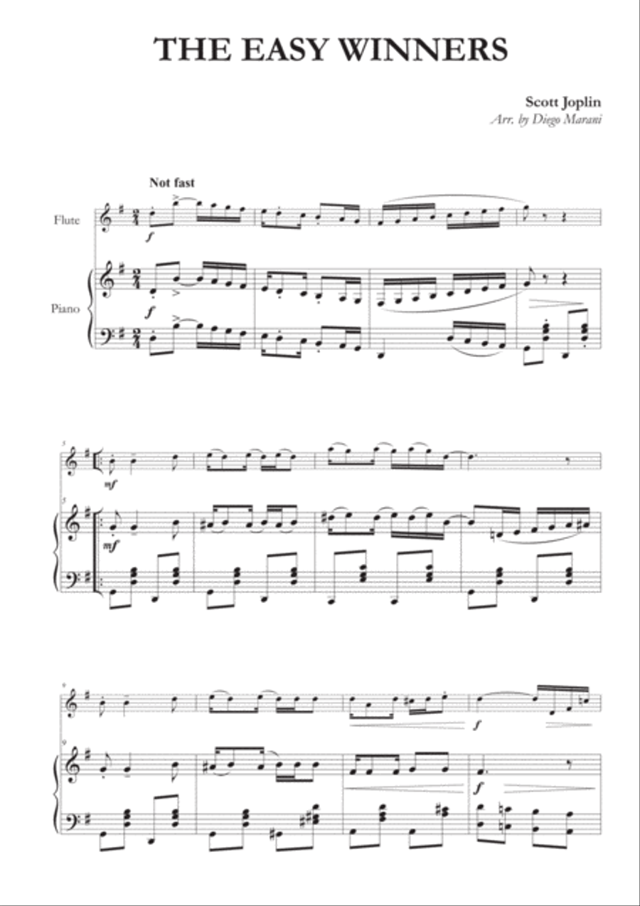 The Easy Winners for Flute and Piano Flute Solo scores gallery preview page 3
