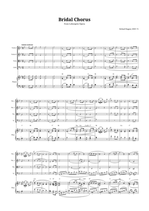 Bridal Chorus by Wagner for String Quartet and Piano with Chords