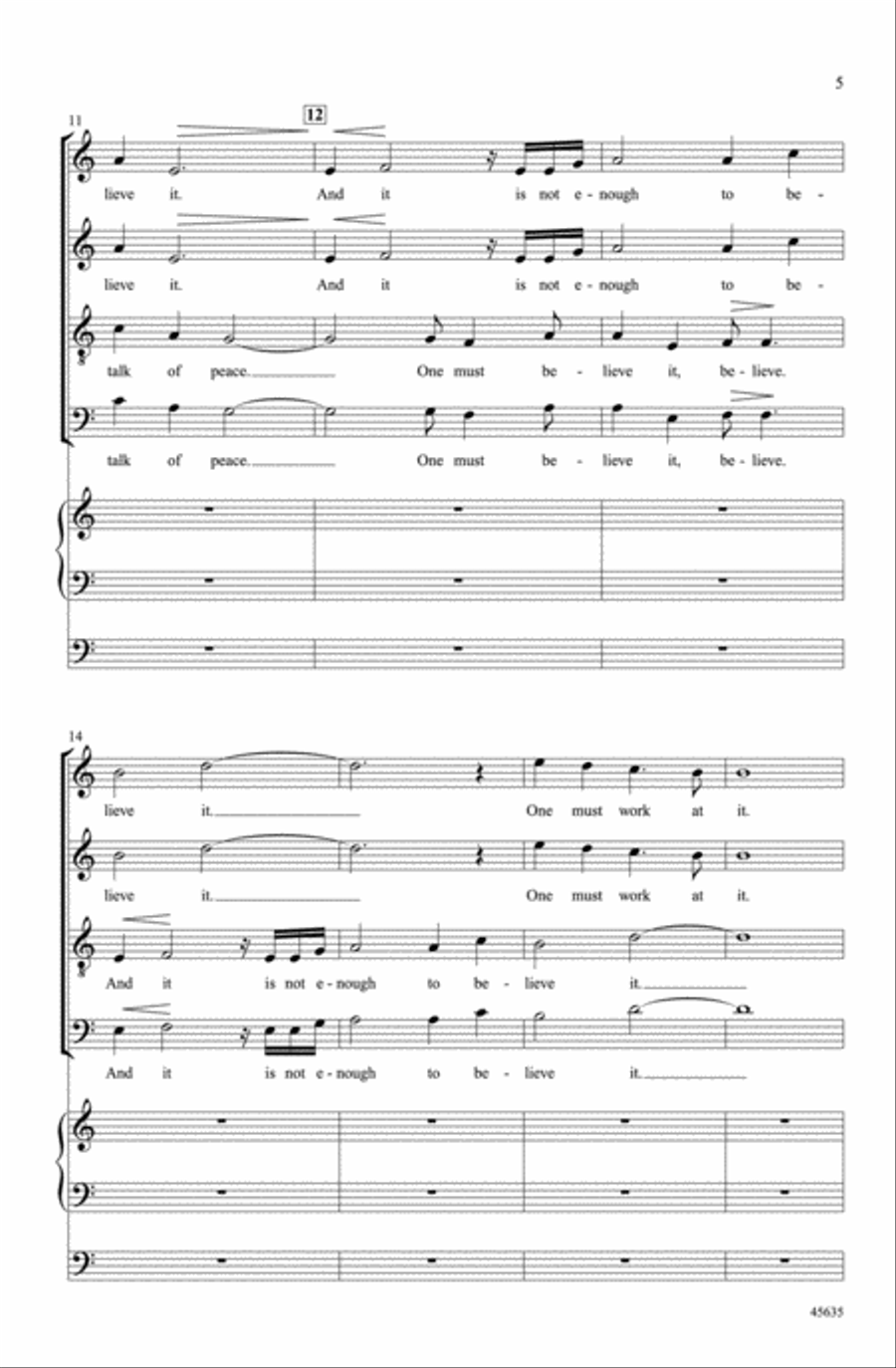 Peace Peace Choir scores gallery preview page 3