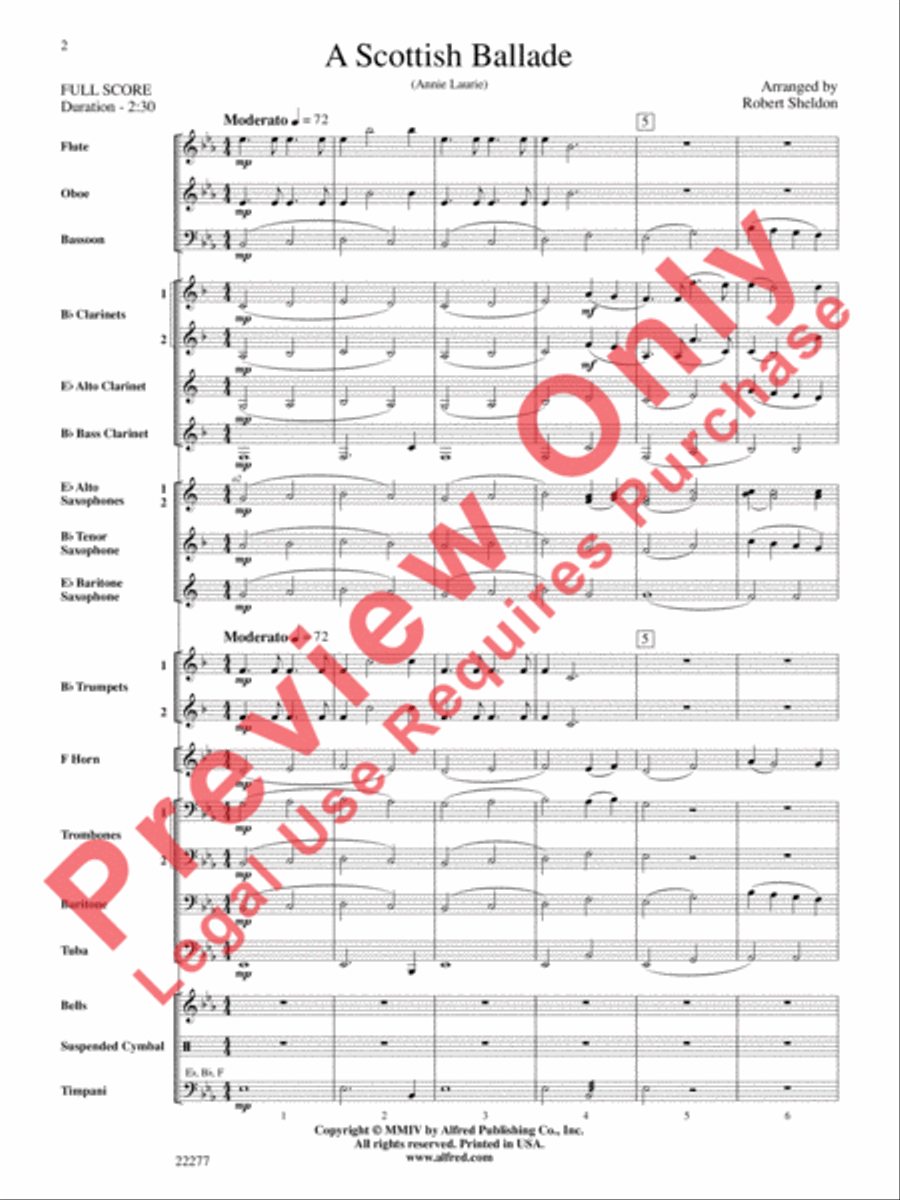 A Scottish Ballade Concert Band scores gallery preview page 3