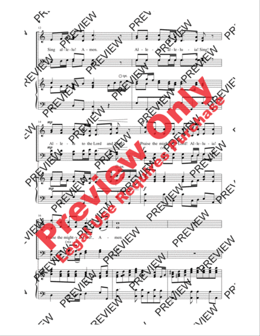 O Praise the Mighty Lord, Alleluia! (O Praise the Risen Lord, Alleluia!) 4-Part scores gallery preview page 4