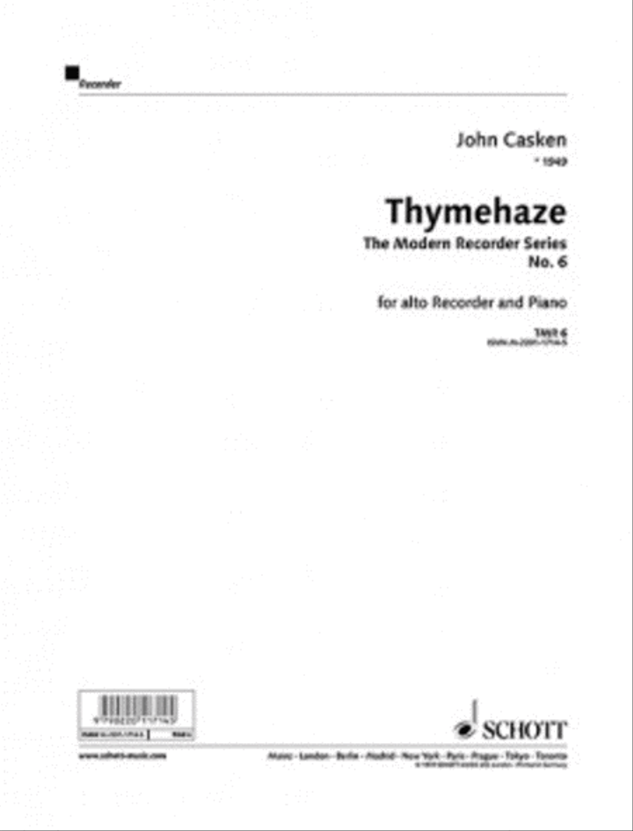 Thymehaze No. 6 Alto Recorder scores gallery preview page 1