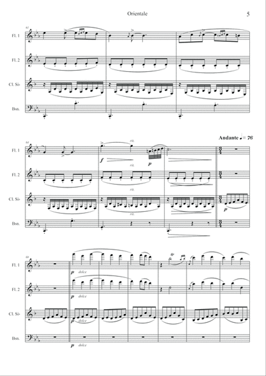 Orientale Orientale Woodwind Trio scores gallery preview page 5
