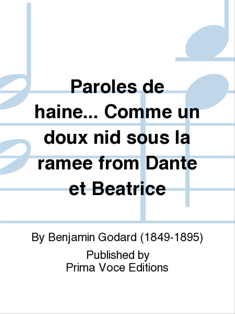 Paroles de haine... Comme un doux nid sous la ramee from Dante et Beatrice Soprano Voice scores gallery preview page 1