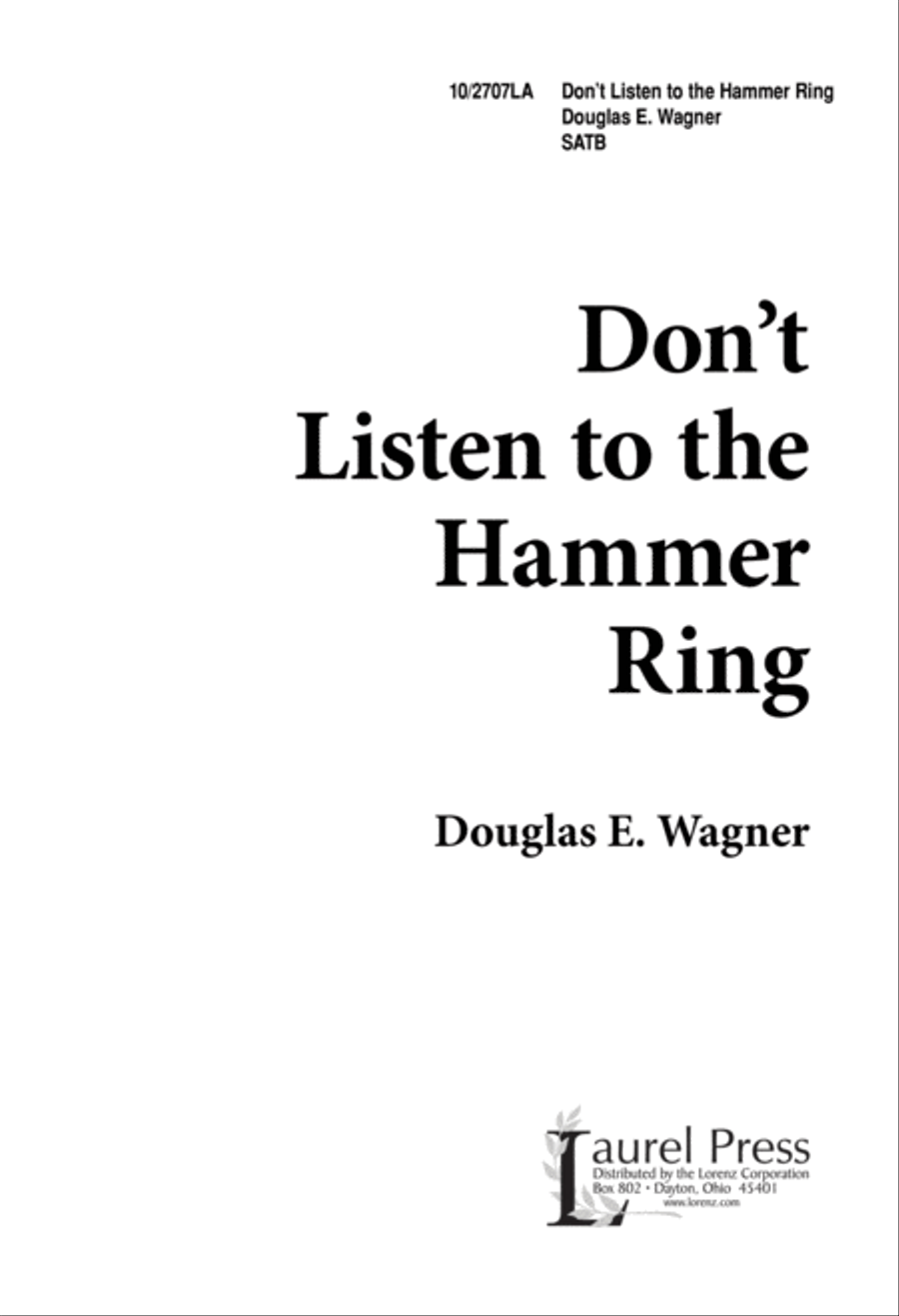 Don't Listen to the Hammer Ring 4-Part scores gallery preview page 1