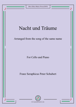 Book cover for Schubert-Nacht und Träume,for Cello and Piano