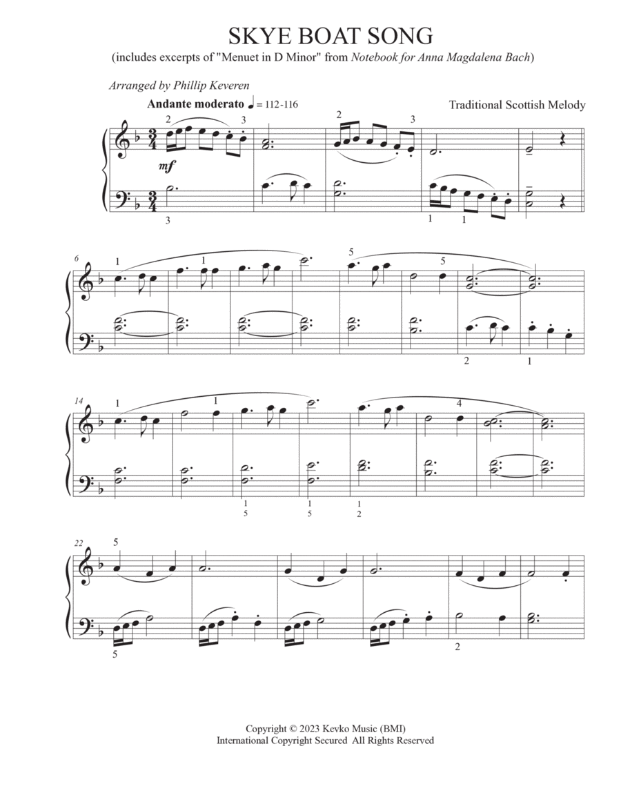 Skye Boat Song Skye Boat Song Piano Method scores gallery preview page 1
