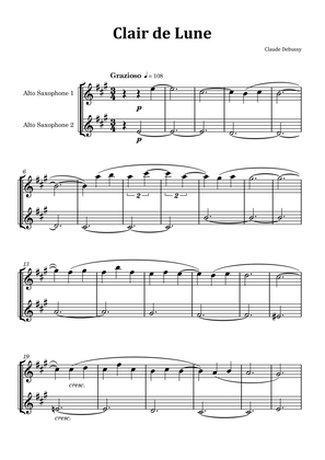 Clair de Lune by Debussy - Alto Saxophone Duet