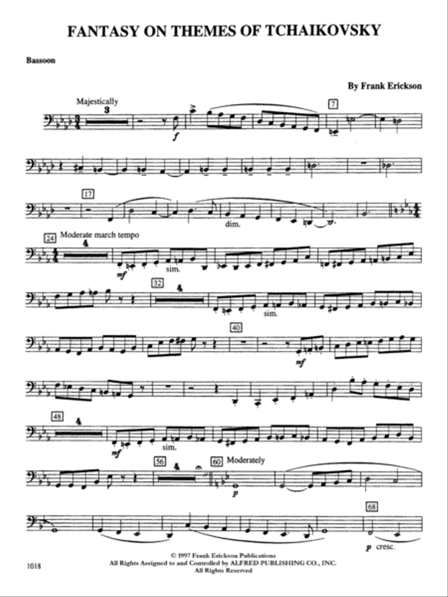 Fantasy on Themes from Tchaikovsky: Bassoon Concert Band scores gallery preview page 1