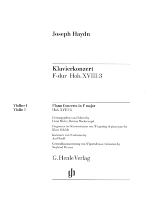 Concerto for Piano (Harpsichord) and Orchestra F Major Hob.XVIII:3