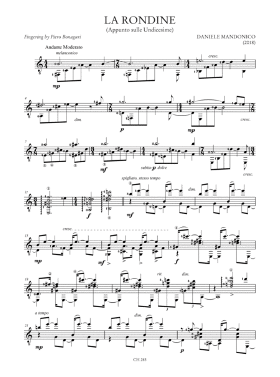 Homage to Castelnuovo-Tedesco. An Anthology of Contemporary Music for Guitar (Ferruggiara, Mandonico, Reghezza, Simoni, Spazzoli, Ugoletti) Acoustic Guitar scores gallery preview page 3