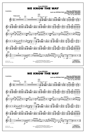 We Know the Way (from Moana) (arr. Matt Conaway) - Marimba
