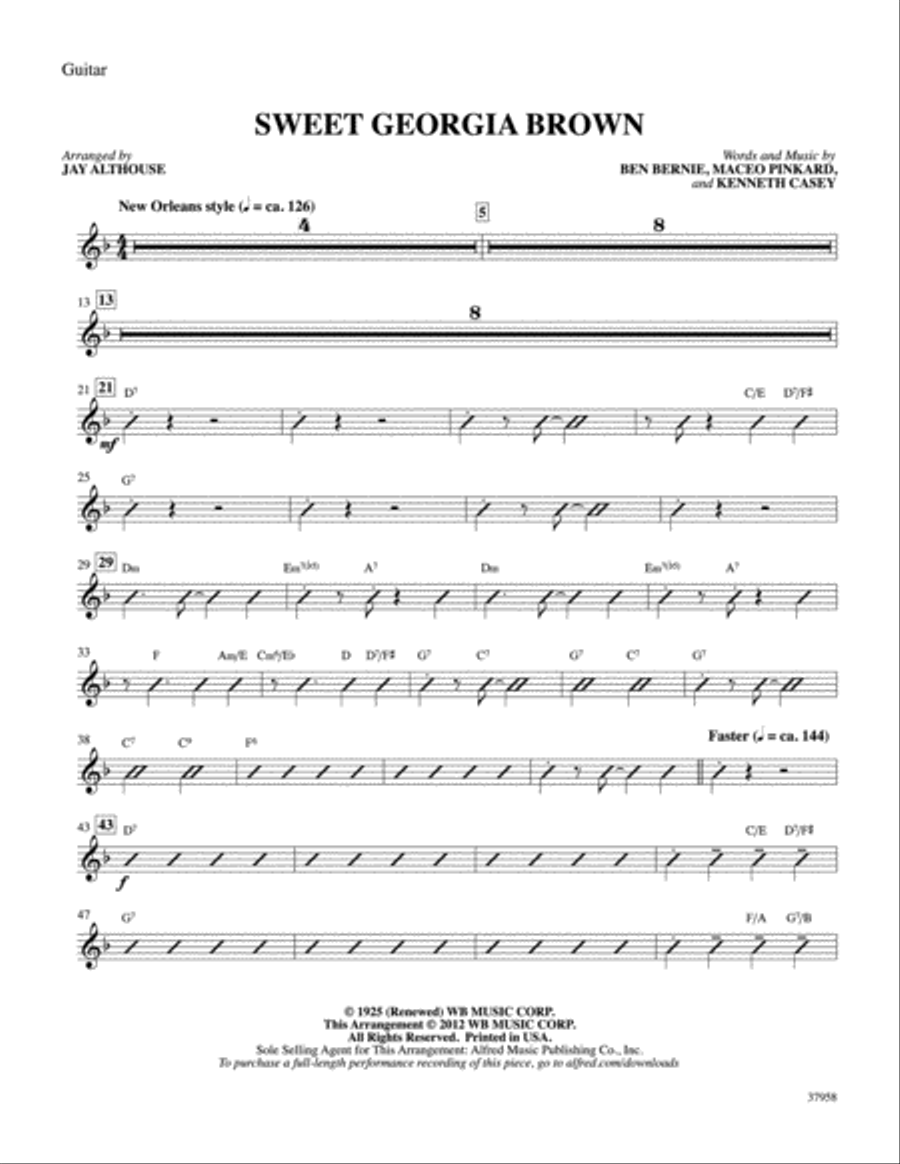Sweet Georgia Brown: Guitar Guitar scores gallery preview page 1