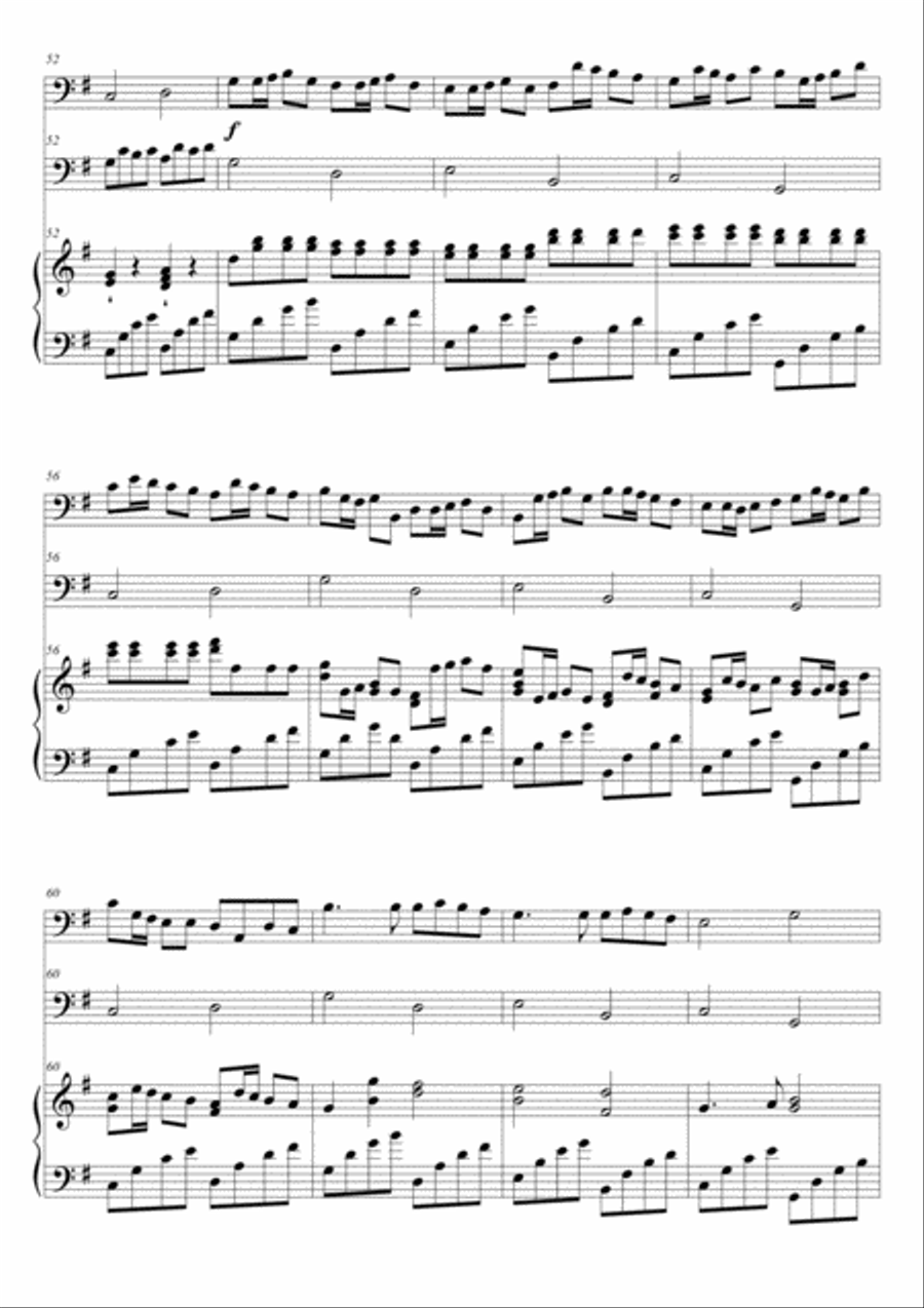 Canon in G Major 2 Cellos & Piano String Duet scores gallery preview page 6