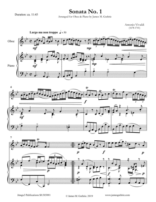 Book cover for Vivaldi: Sonata No. 1 for Oboe & Piano