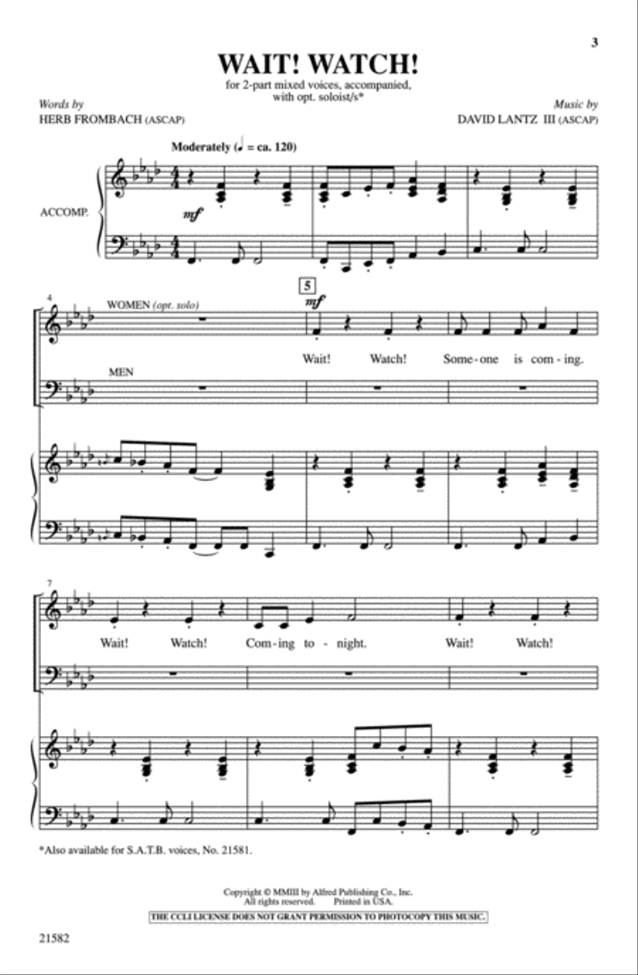Wait! Watch! Wait! Watch! 2-Part scores gallery preview page 2