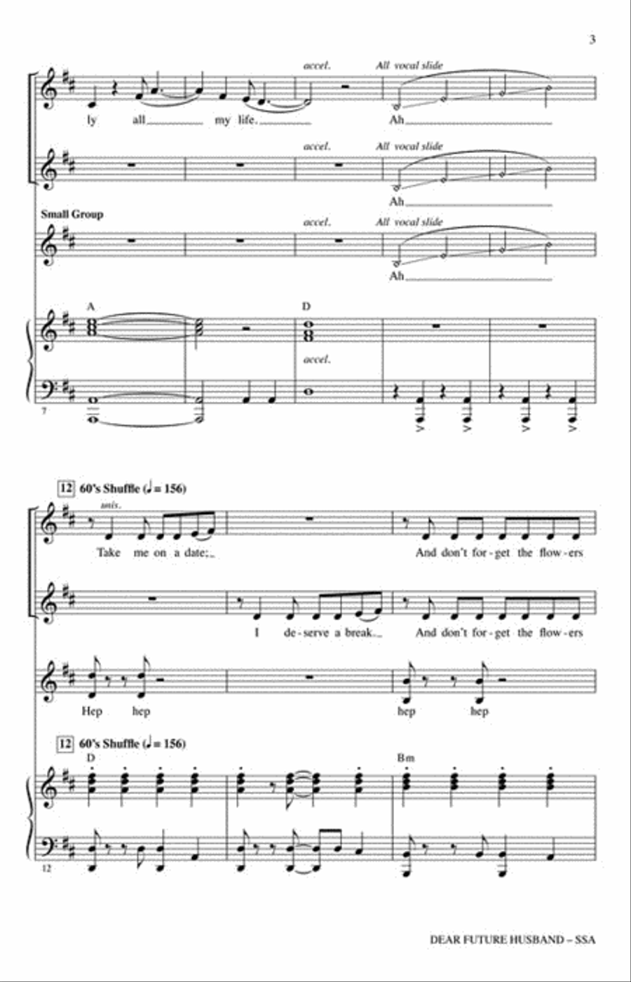 Dear Future Husband SSA scores gallery preview page 3